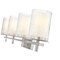 Z-Lite Grayson Vanity, 4-Light, 31 In.W x 5.75 In.L x 8.5 In.H, Brushed Nickel/Clear + Etched Opal 1949-4V-BN - alternate 2